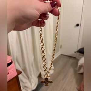 Gold Chain Necklace with Cross Pendant